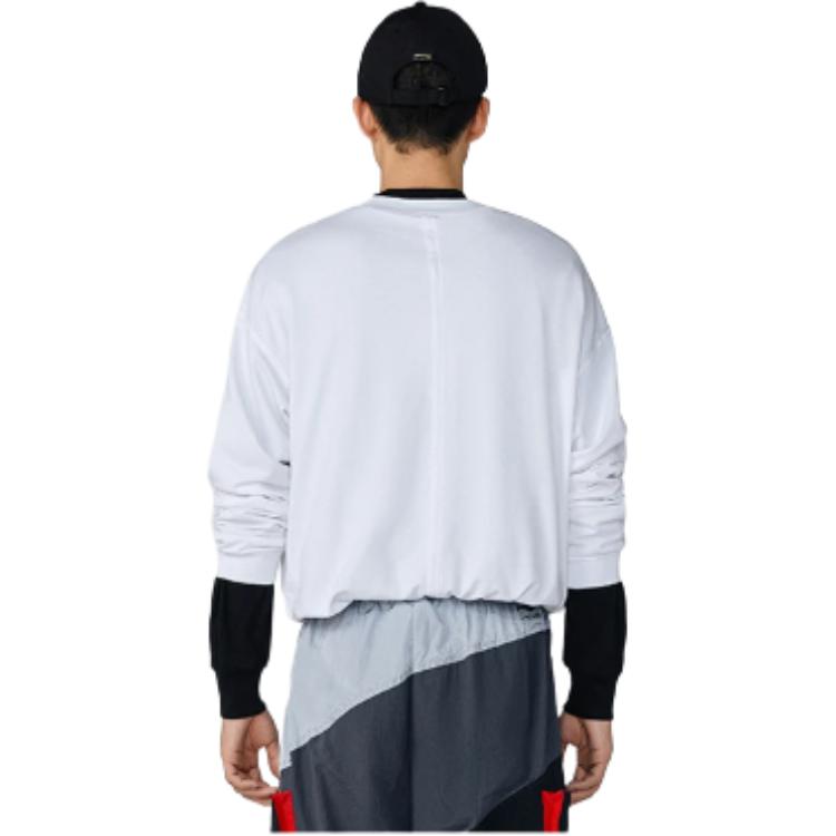 Толстовки Li Ning Мужские Белые С Круглым Вырезом Средней Посадки Regular AWDRA57-6