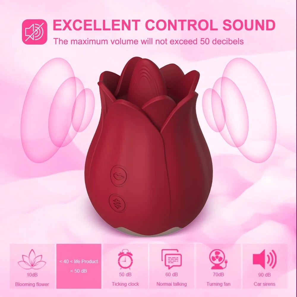 Роза Вибратор Секс-игрушки для женщин G Spot Стимуляция клитора Вибратор для лизания языка Секс-игрушки для взрослых 18 Женский мастурбатор