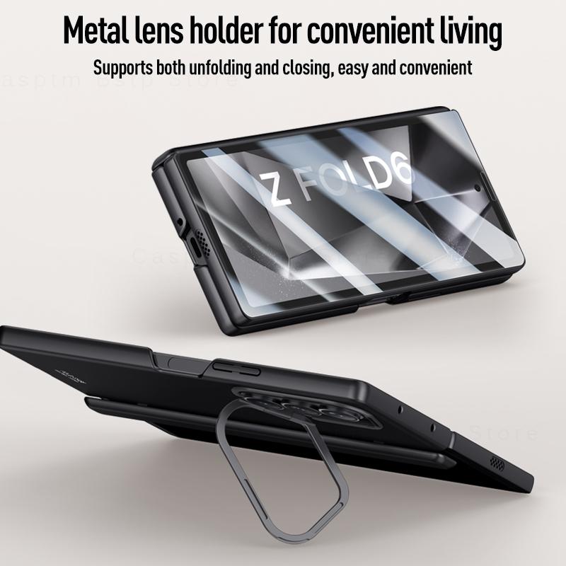 Магнитный Складной Ударопрочный Чехол Для Samsung Galaxy Z Fold 6 Защитный Бронированный Чехол Для Samsung Z Fold6 Чехол Держатель для Линзы