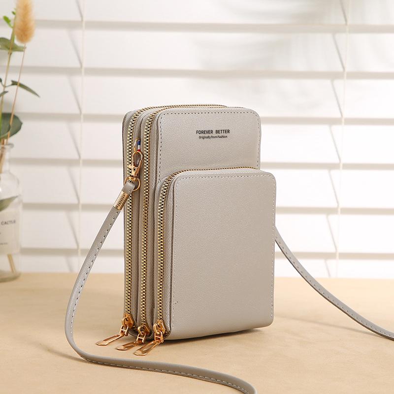 Новинка 2023 года, многофункциональная однотонная модная простая маленькая сумка на одно плечо с сенсорным экраном, женская сумка через плечо для телефона