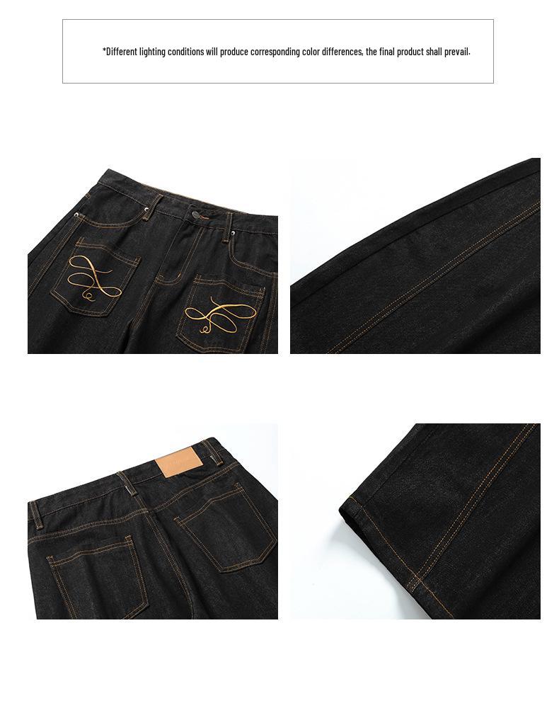 2025 Унисекс Ретро Вышитые Джинсы Деним Широкие Штанины - Защита от Проколов и Повседневный Стиль Коса