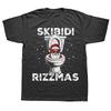 Skibidi Rizzmas Смешной Туалет Санта Рождественская Футболка Летняя Винтажный Летний Стиль Хлопок Короткий Рукав Оверсайз Футболка Топы
