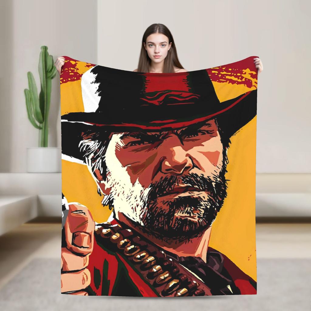 Артур Red Dead Redemption 2 Одеяло Качество Мягкое Теплое Плед Зима Путешествия Офис Диван Кровать Пушистый Покрывало
