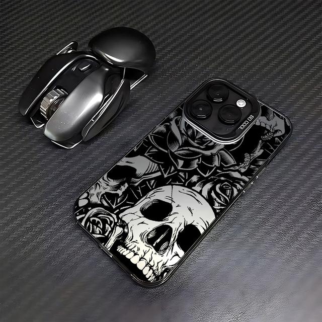 Черный чехол для телефона с черепом для Samsung S25 S24 Ultra S23 S22 S21 S20 S24FE S23FE S21FE Note 20 Матовая противоударная задняя крышка