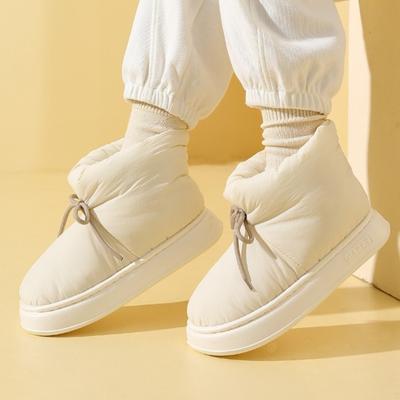 Теплые пуховые зимние женские сноубутсы, толстые пушистые, для улицы, легкие, нескользящие, высокие, водонепроницаемая платформа, унисекс, обувь для защиты от холода