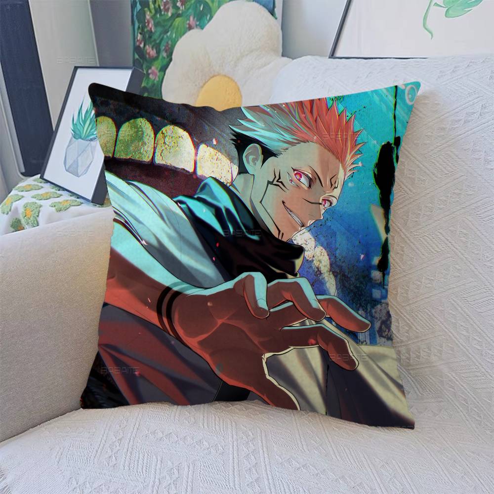 Japanese Manga J-Jujutsu K-Kaisen Pillow Covers Cartoon Sofa Decorative Home Double-Sided Printing Plush Cute Cushion Cover