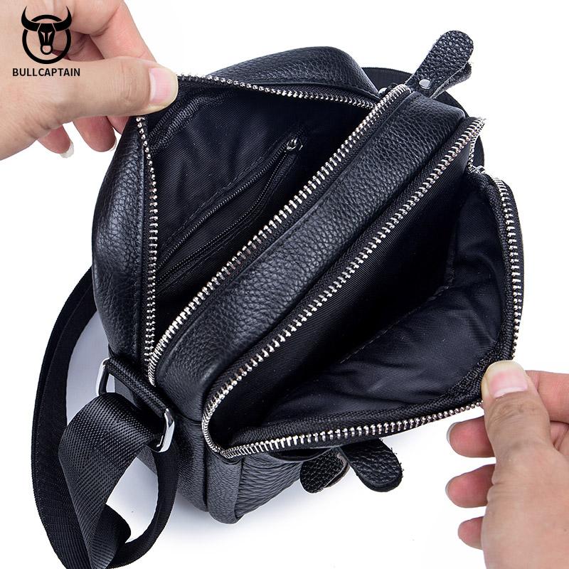 BULLCAPTAIN Простая мужская сумка на плечо, высококачественные кожаные сумки через плечо, мужская квадратная сумка большой вместимости