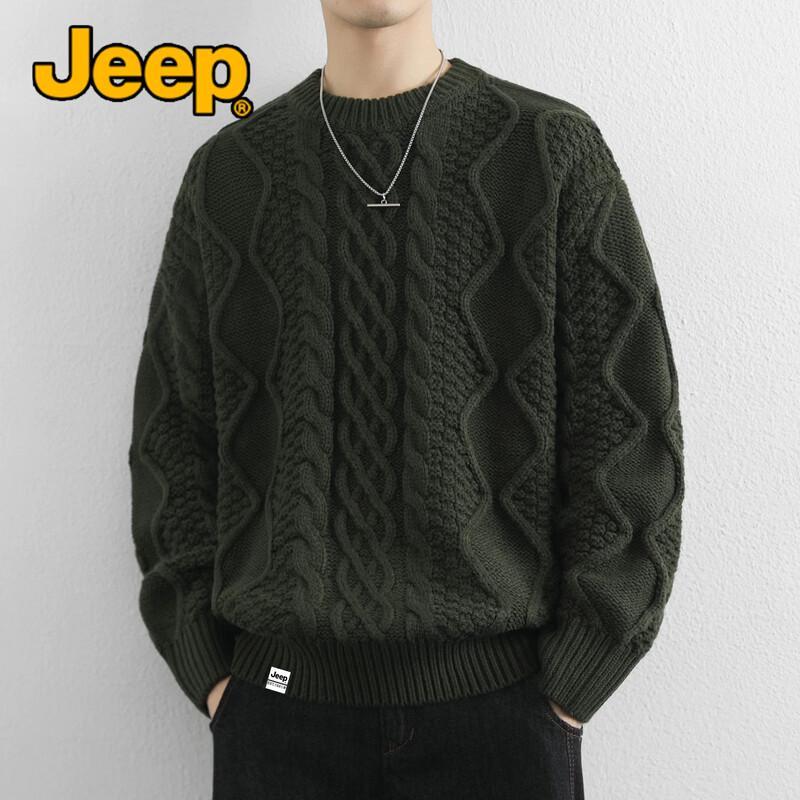 Jeep Мужской повседневный вязаный свитер с круглым вырезом