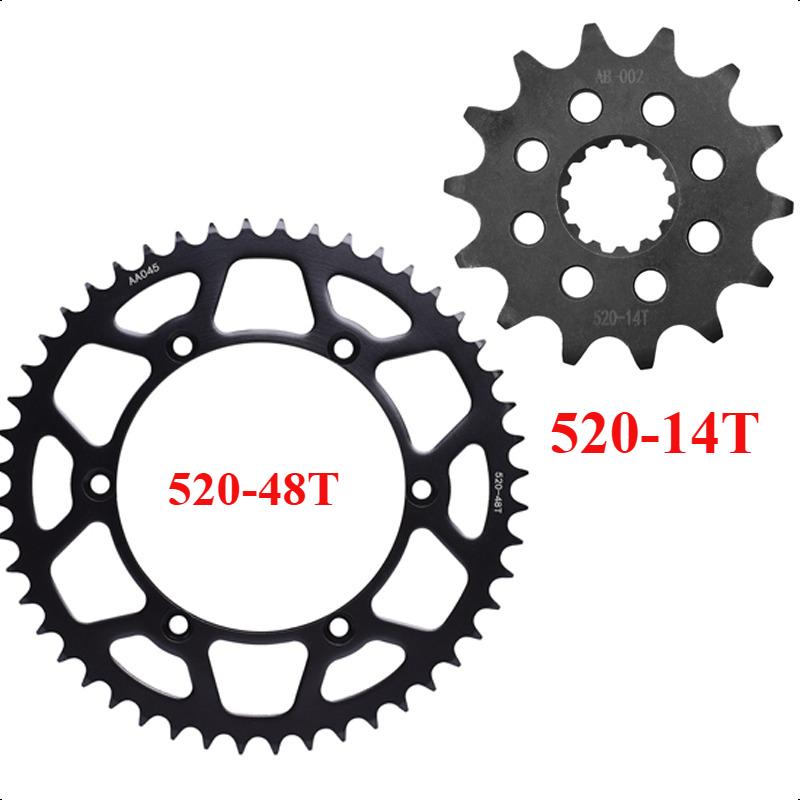 520 13T 14T 48T Motorcycle Front Rear Sprocket Gear Wheel Cam for Kawasaki KX250 L1-L3 1999-2001 KX250 L4 M1-M3 2002-2005