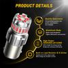 AUXITO 2pcs 1156 BA15S P21W Red LED Bulbs 1157 BAY15D P21/5W 7507 2057 Brake Lights Car Reverse Lamp Stop Tail Lights 1200LM 12V