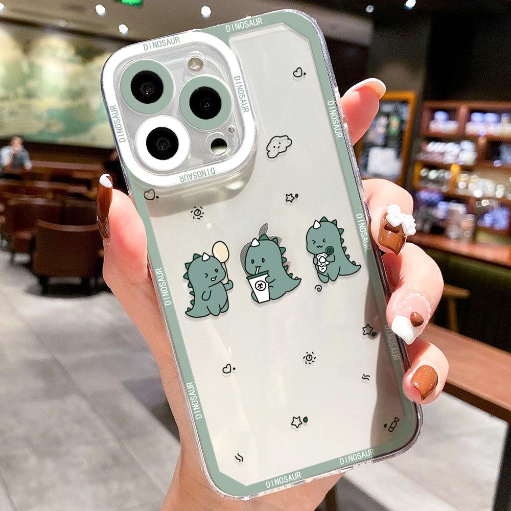 Мягкий чехол для телефона с динозавром для iPhone 14 11 12 13 Pro Max XR X Xs 7 8 Plus SE 13 Mini 14promax 13promax Len Protection Cover Funda