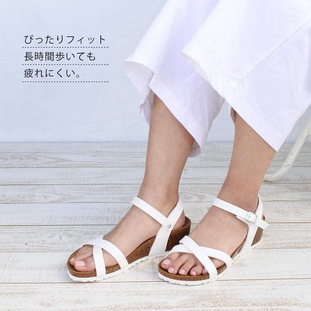 Женские босоножки на танкетке Joy Walker с перекрестной лямкой и каблуком, застежка на липучке, летний комфорт, размер 37 (23.5cm), белый (1469P)