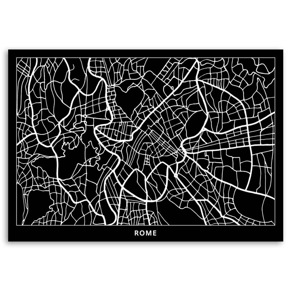 Canvas print, Rome - city plan