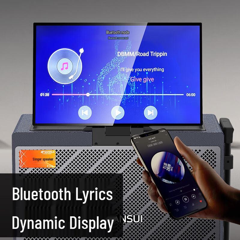 SANSUI Portable Outdoor KTV Speaker with Display
