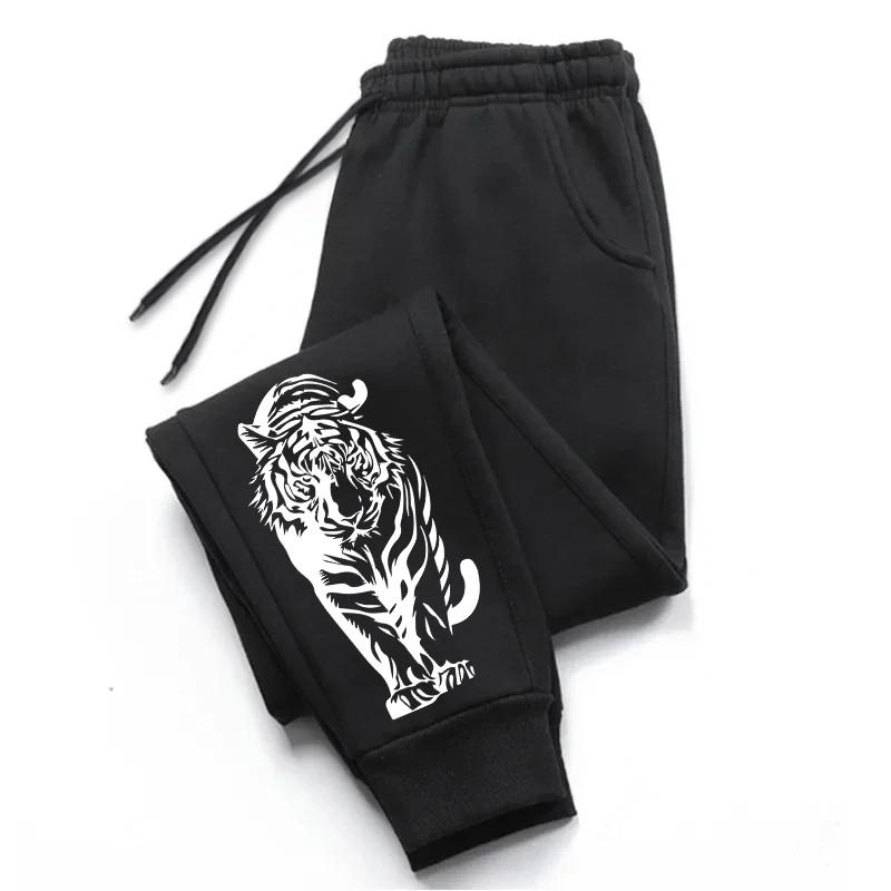 Men's Sweatpants High Quality All Season Daily Casual Sports Jogger Pants Gym Male Tiger Printed Trousers Men's Clothes