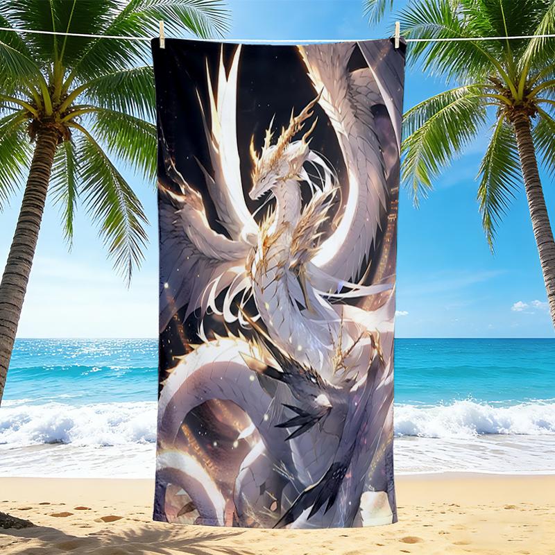 1Pc Mythical Dragon Flight Beach Towel Quick Dry Multiuse For Beach Pool Gym Yoga Home Travel Christmas Halloween Xmas Gift G1246