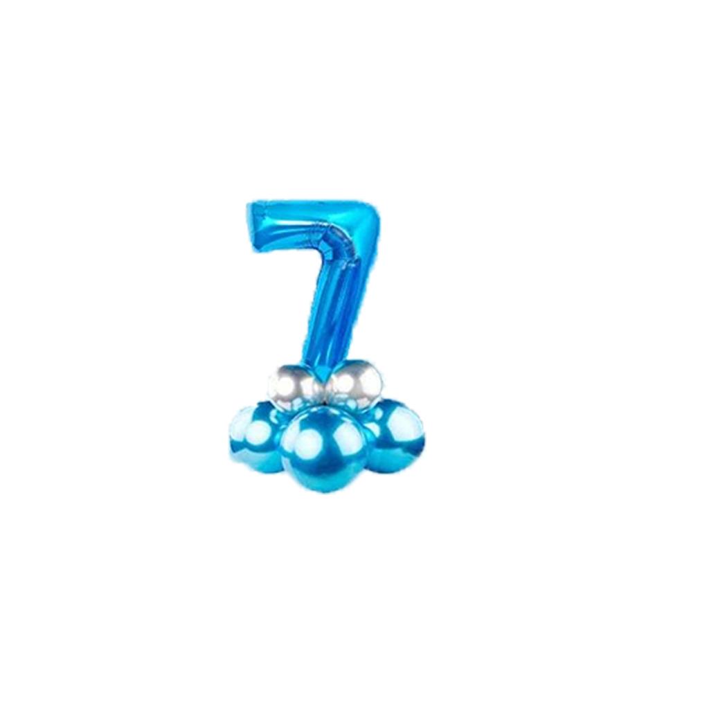 Синий воздушный шар с номером, фольгированные шары для мальчика, маленький принц, украшения для вечеринки в честь 1-го дня рождения, детский юбилей 2 лет
