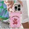Пакет карт Bow Bear Pink, подходит для защитного чехла Apple 16 ProMax, чехол для мобильного телефона iPhone 15, противоударный