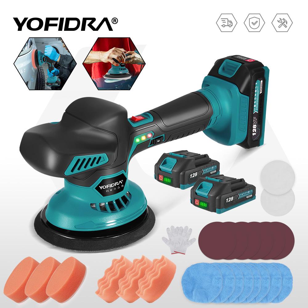 Yofidra 6 Gears Car Polisher 7000rpm Electric Polish Automobile  Polishing Sealing Glaze Machine Rotary Tool For 21V 18V Battery