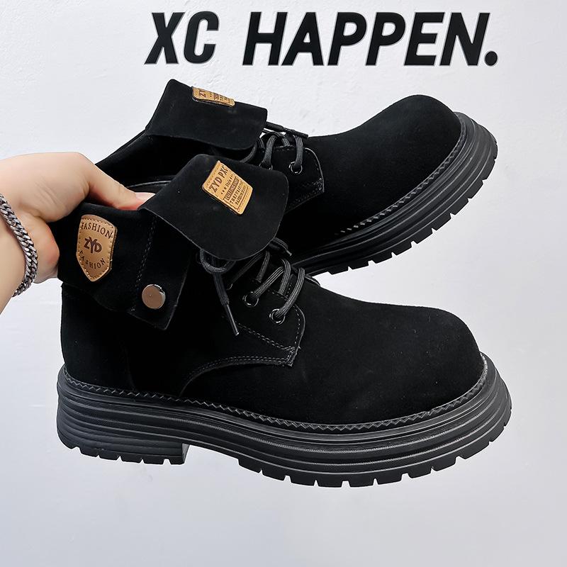 High-top Martin boots 2024 winter new heightened thick-soled rhubarb boots retro versatile trend men's boots 44306-A