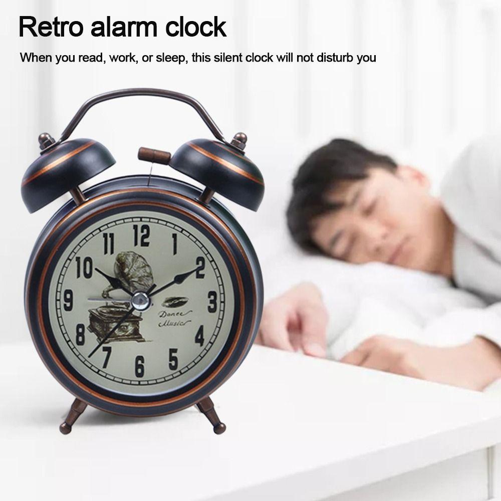 Plastic. Vintage Retro Alarm Clock Small Table Desk Quartz Clock Bedroom Living Room
