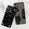 Funny Cute Cat Line Case For Samsung Galaxy S20 S21 S22 Note 20 Ultra 10 Plus 8 9 S23 5g S21 Plus Black Soft Funda Capa Cover