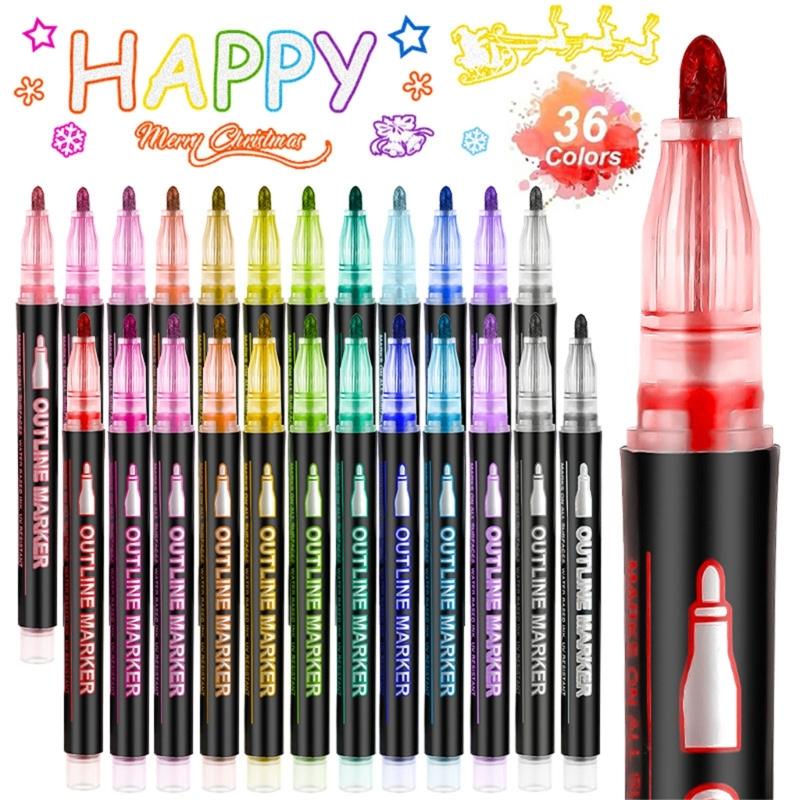 Marker Pen for Smooth Flow Glitter Gel Pen For Drawing Writing On Multiple Surfaces Fade Resistant Art Tools