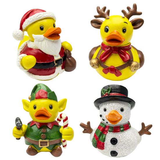 Рождественское украшение Санта Клаус Олень Снеговик Утка Форма Смола Фигурка Праздничная Тема Праздничное Украшение