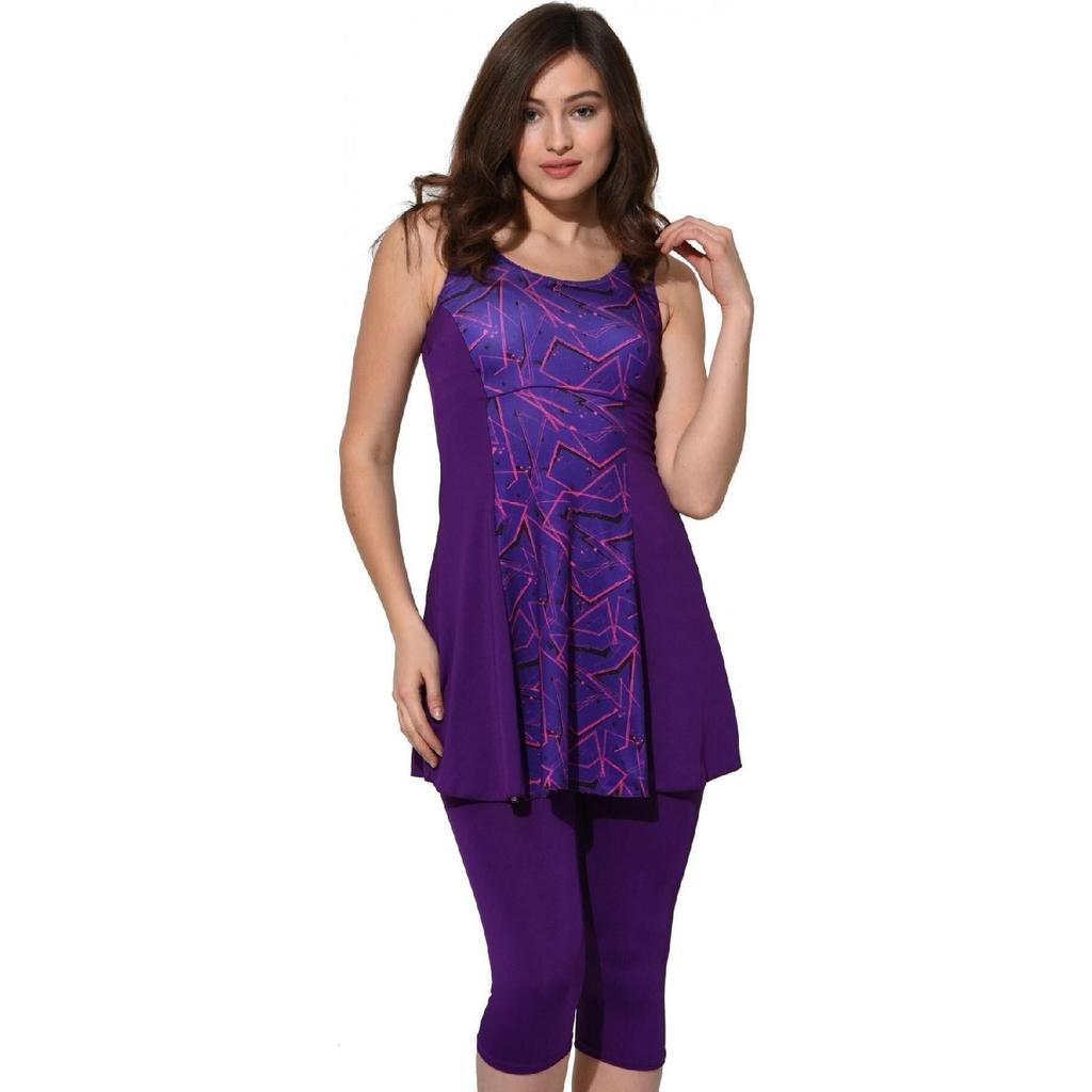 Женский купальник-колготки с рисунком 6515 Черный с узором больших размеров