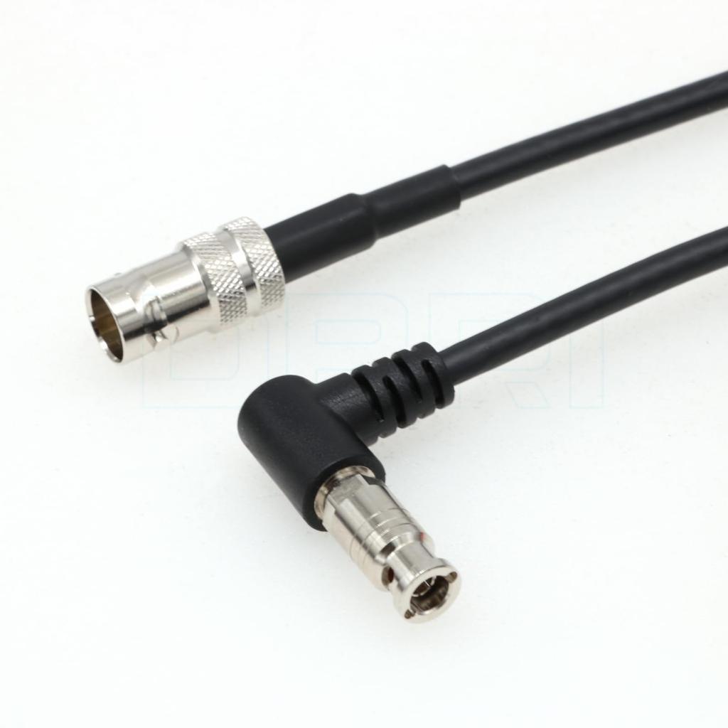 DRRI High Density BNC Female To Right Angle Coaxial Cable for DekTec Devices Blackmagic Video Assist 12G Micro-BNC 5"