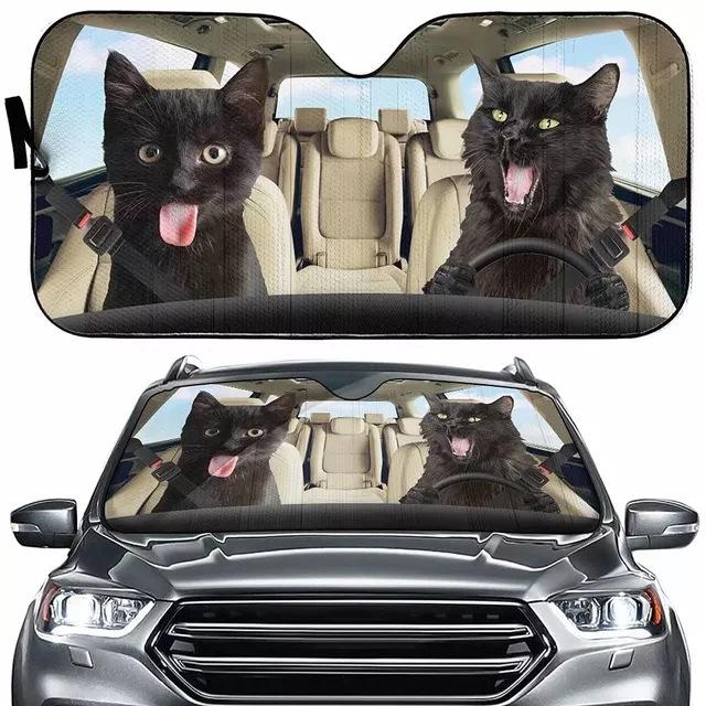 Car Sun Visor Funny Selfie Cat Car Windshield Sun Visor Uv Protection To Print
