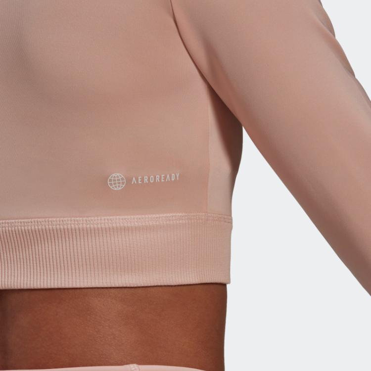 Adidas Сплошной цвет, спортивная футболка с длинным рукавом для фитнеса, женские топы, розовый HM3181