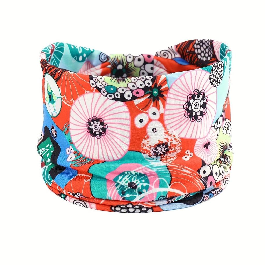 Женская богемная повязка для йоги с узором «кешью» - Впитывающая пот, эластичный хлопковый аксессуар для волос