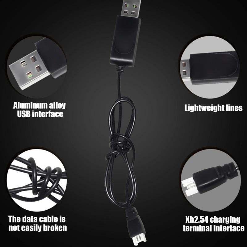 Умное зарядное устройство для литиевых батарей 3,7 В, USB-кабель для зарядки с многоголовым выходом для устройств с дистанционным управлением, Черный