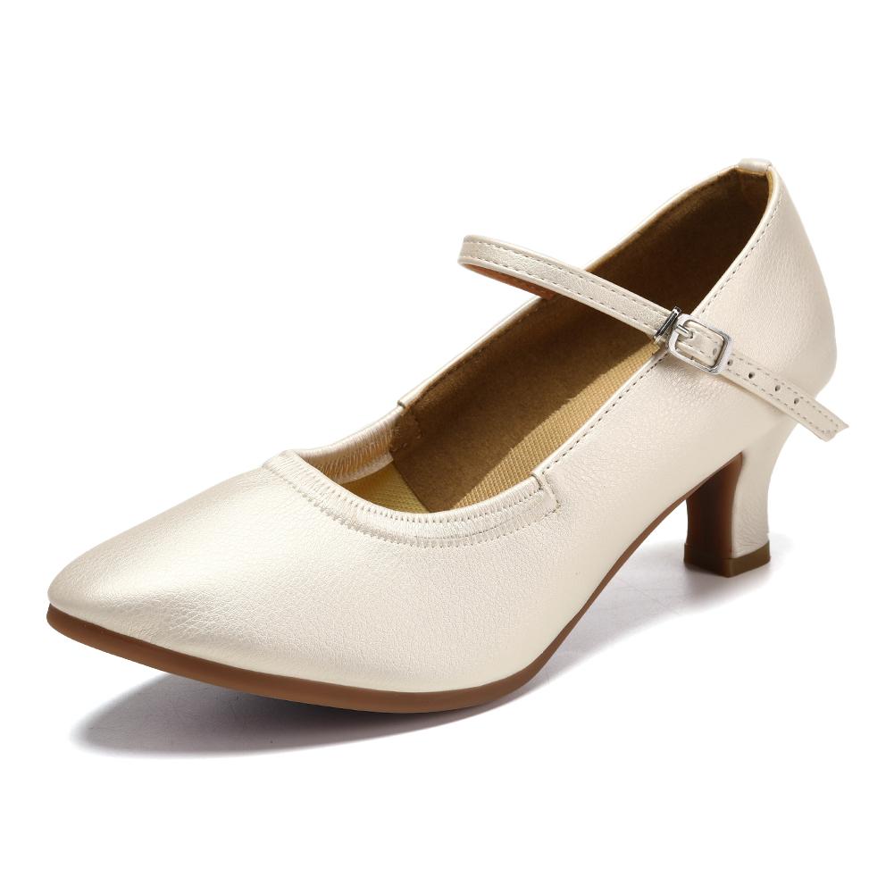 Удобные женские туфли для бальных танцев с закрытым носком для латиноамериканского танго, современные танцевальные туфли для вальса на резиновой подошве, каблук 5 см