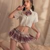 JK Uniform Sexy Schoolgirl Japanese Style Cosplay Cheerleader Plaid Nightclub Party Student Super Mini Pleated Short Skirt Women