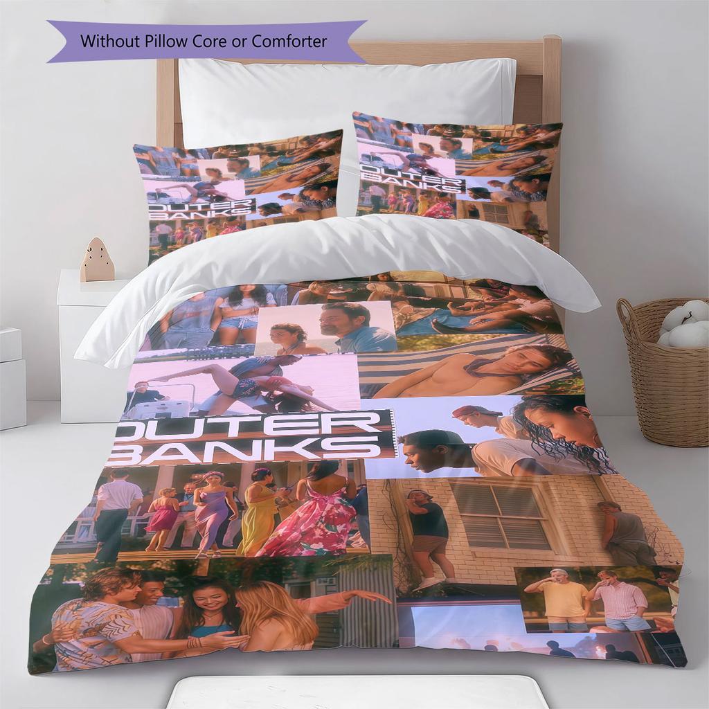 Outer Banks Pattern Bedding Home Decoration Birthday Gift ( 1 duvet cover + 2 pillowcase, without core),fan merchandise.