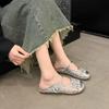 Fashion Outdoor Women's Shoes 2024 Closed Toe Women's Slippers Breathable Casual Slippers Women Bling Mesh Solft Sole Flat Shoes Ladies
