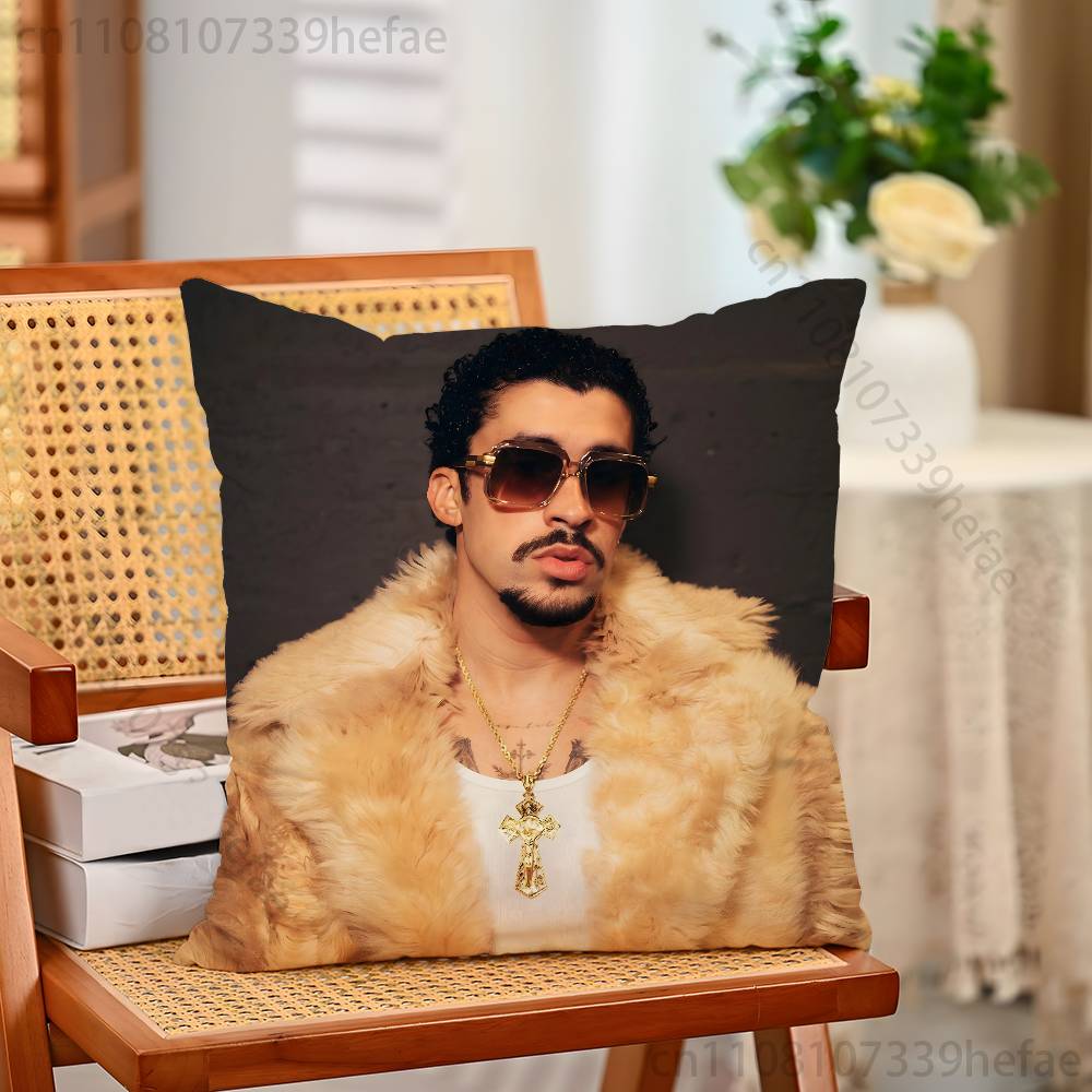 BBad BBunny singer Throw Pillow Case For Decoration 30cm 50cm 55cm Square Home Pillowcase Case