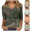 Women’s Fashion Everyday Everything Casual V-neck Seven-point Sleeve Printed T-shirt Top
