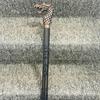 93.98 Cm Brass Walking Stick Dragon Handle Look with Wooden Stick Decorative
