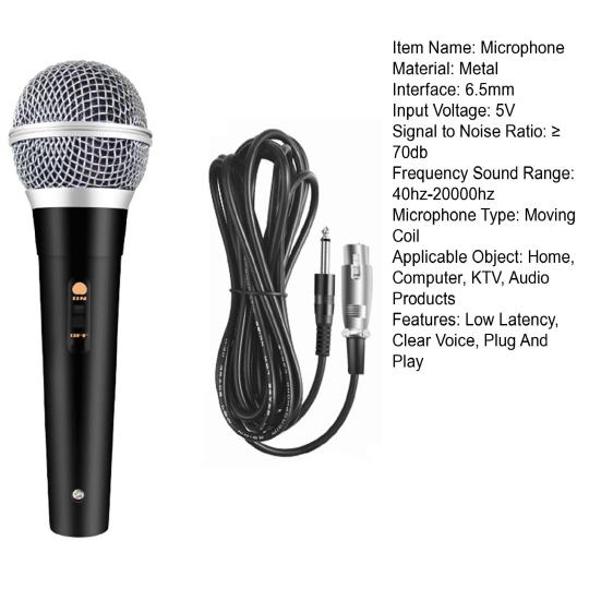 1 Комплект Аудио Микрофон Высокая Чувствительность Вокальная Музыка Plug And Play Низкая Задержка Динамический Сценическое Шоу Высокая Точность Интеллектуальный Шум