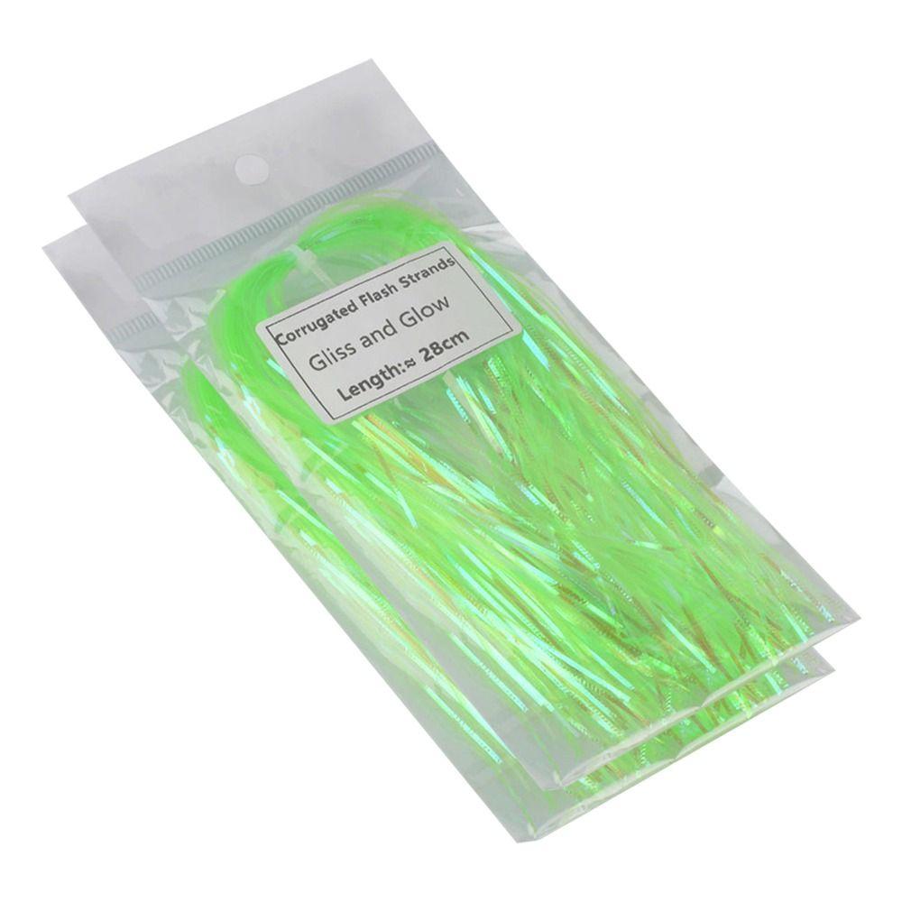 2Pcs Flies Tying Strands Gliss Simulates Fish Scale Corrugated Flash Tinsel Glow