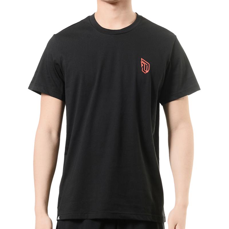 adidas Футболки Мужские Черные С Круглым Вырезом Умеренные Другие DU6719