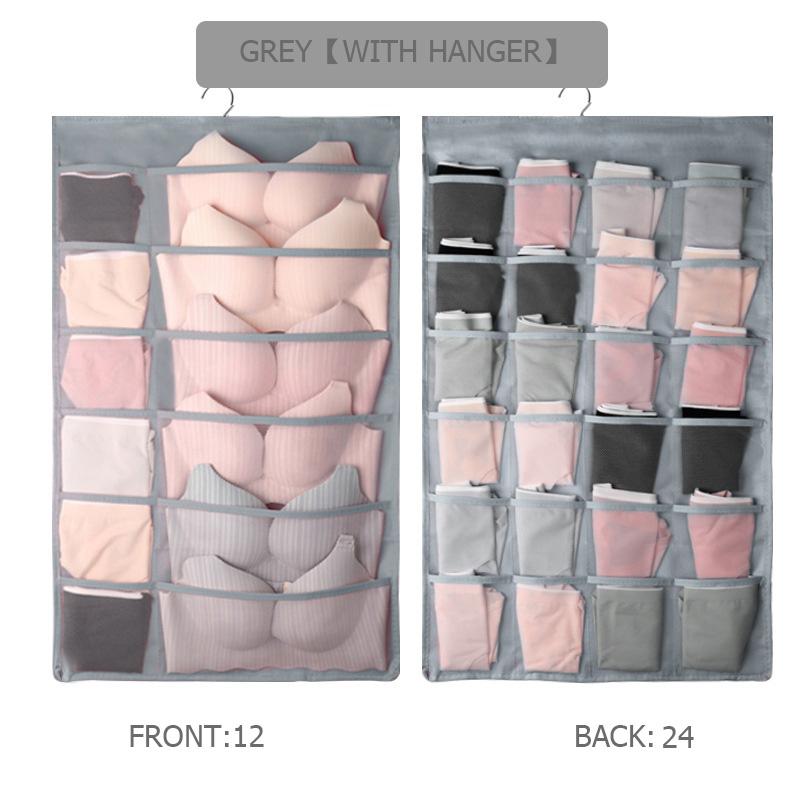 Сумка для хранения нижнего белья Подвесная сумка Настенный двусторонний шкаф для одежды Домашние носки Подвесная сумка для бюстгальтера