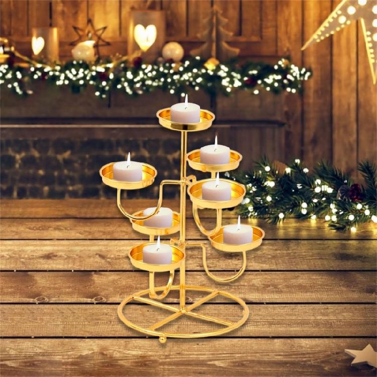 Metal Candle Stand Decorative Candlesticks 7 Butter Candle Lamp Holder Decoratio