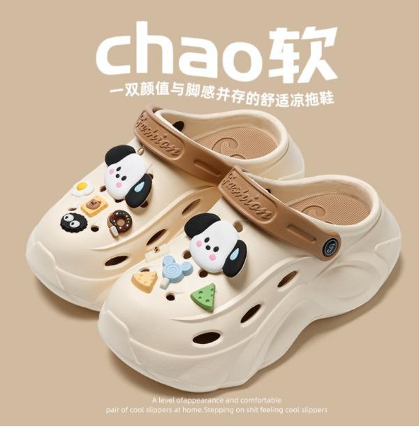 2024 Летние женские тапочки на платформе Сабо Садовая обувь Уличные пляжные сандалии Женская обувь Тапочки на танкетке Для дома и улицы Шлепанцы