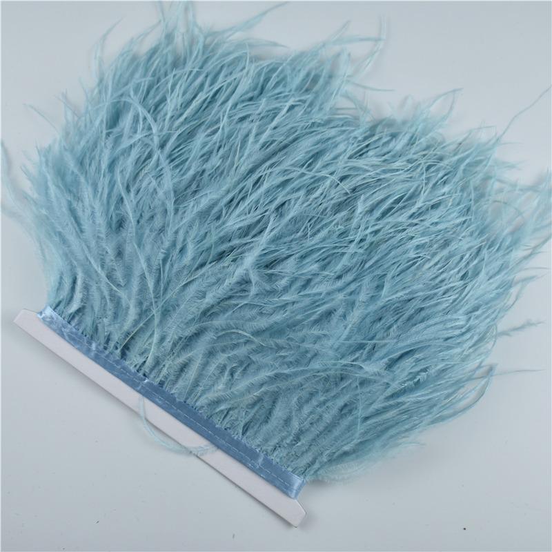 Feather1M 5M 10Meters Ostrich Feather Skirt Fringe Trims 10-15CM Ostrich Feather Ribbon Feathers for Crafts Wedding Feathers Decoration