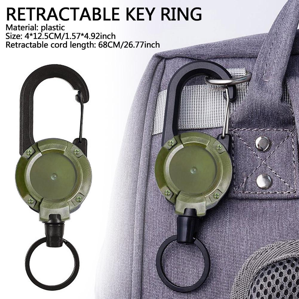 1 шт. прочный выдвижной значок для удостоверения личности с катушкой-карабином брелок для ключей с брелоком для инструментов на открытом воздухе J3J2