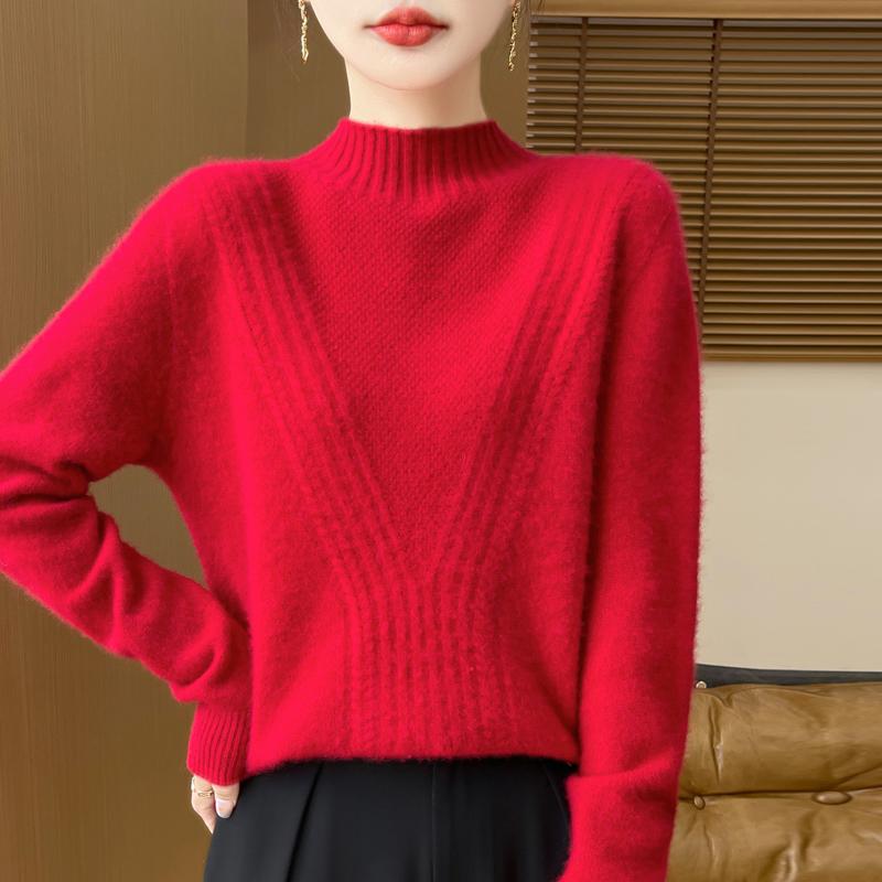 Женский кашемировый свитер Qinghe cashmere 30% кашемир 70% шерсть Женский осенне-зимний кашемировый свитер мягкий и теплый